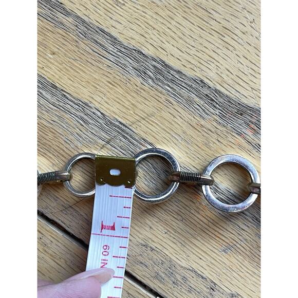 VTG Ralph Lauren RLL Necklace 2 Tone Silver/Gold-tone 16" Large Link O Ring 64g - Picture 10 of 12